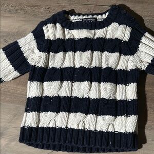 The Children's Place Navy and Cream Cable Knit Sweater